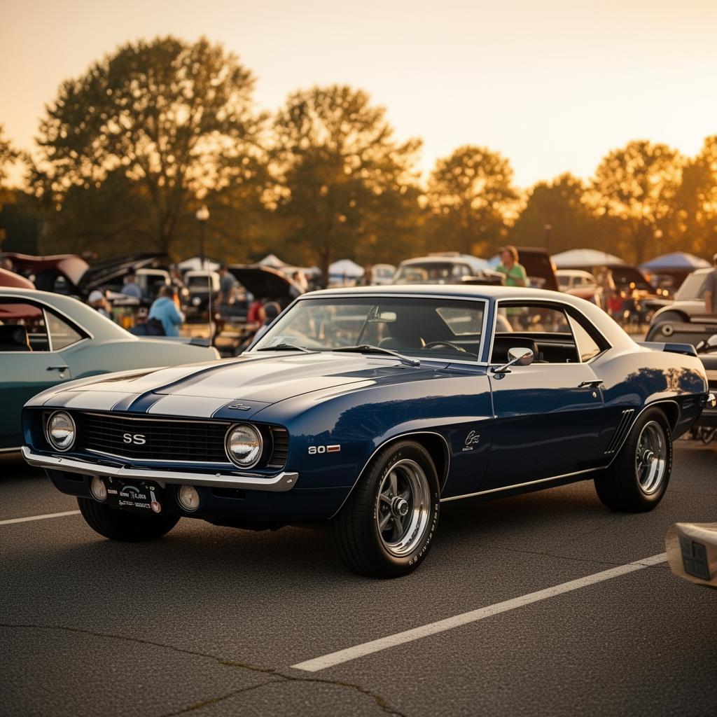 1969 Chevrolet Camaro SS parked at a classic car show